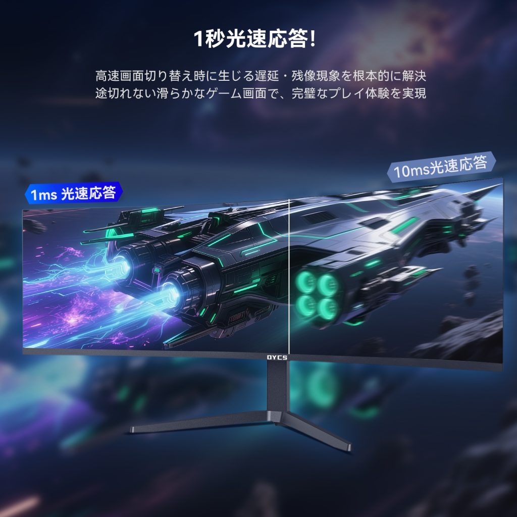 49インチ 曲面ゲーミングモニター 5K DQHD 5120×1440 解像度 165Hz 1ms 応答速度 VAパネル 1500R 湾曲 液晶ディスプレイ HDR対応 コントラスト3000：1 sRGB99% FreeSync G-Sync HDMI2.0*2 DP1.4*2 PCモニター 低ブルーライト VESA100×100mm デュアルモニター ゲーム用 FPS向け